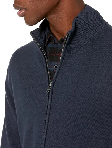 Vista 3 de Tienda Essentials - Suéter de algodón con cremallera completa para hombre