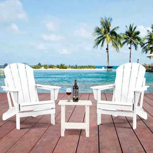 Vista 7 de Apolimi Adirondack - Mesa auxiliar para exteriores, mesa auxiliar de patio resistente de 2 niveles, resistente a la intemperie, mesa auxiliar sólida