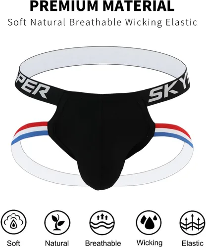 Vista 103 de SKYSPER Jock Strap Athletic Supporter para hombres Sexy Jockstrap Ropa interior masculina