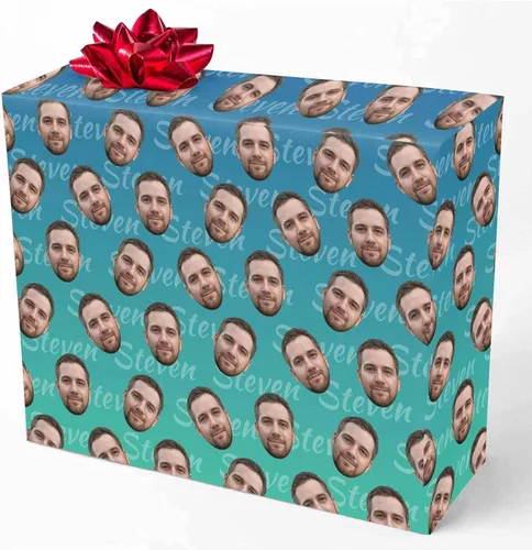 Vista 17 de M YESCUSTOM Papel de regalo con fotos personalizadas, papel de regalo para el Día de la Madre, Día del Padre, cumpleaños, Navidad