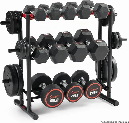 Vista 2 de Sunny Health & Fitness Home Gym Weight & Barbell Storage Rack Stand