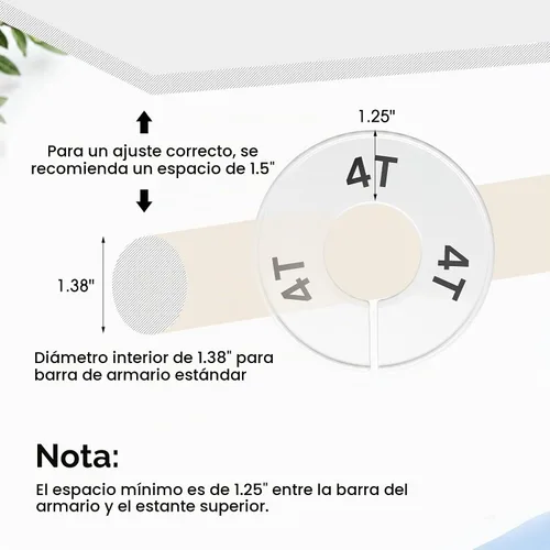 Vista 3 de Blulu 10 divisores redondos para armario de bebé, divisores de suspensión