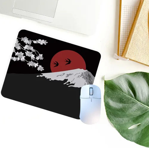 Vista 3 de 1 unids Monte Fuji con flores de cerezo antideslizante alfombrilla de ratón de goma para juegos, oficina, trabajo, deportes electrónicos, teclado