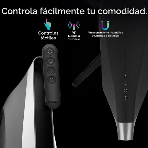 Vista 7 de Vornado STRATA Ventilador oscilante compacto con control remoto, 19 pulgadas, circulador de aire de alta velocidad, ventilador silencioso y potente