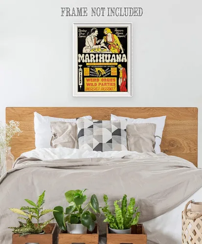 Vista 3 de Marihuana - Gran decoración y regalo para los amantes de la marihuana, maleza, maceta, 420 y cannabis por menos de 35 $ (lienzo, 16.0 x 20.0 in)