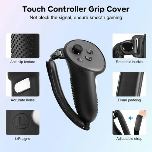 Vista 4 de MoKo VR Accessories for Meta Quest 3, Included TPU Shell Cover, VR Silicone Face Cover, Touch Controller Grip Cover Case, Lens Cover, Joysticks Cap