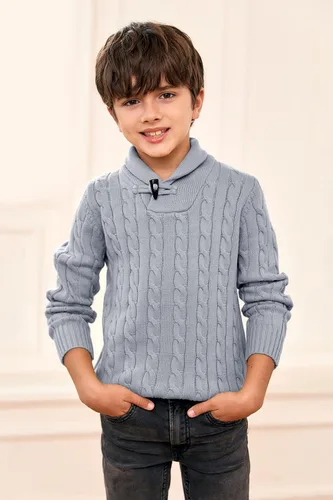 Vista 4 de Ryannology Suéter con cuello en V y cuello en V para niños y niñas pequeños
