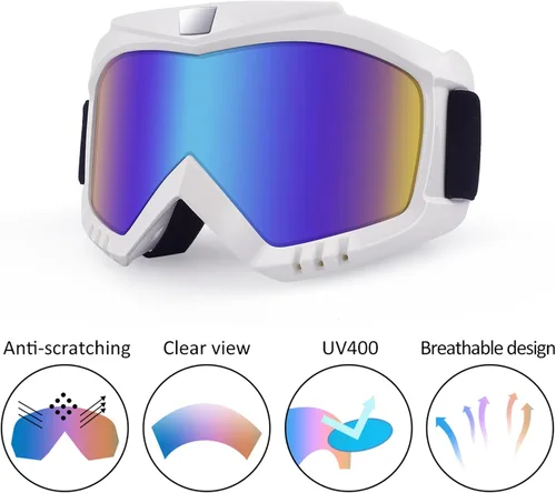 Vista 3 de Gafas de Motocross – Gafas MX para ATV, Motocicleta, Snowboard, Dirtbike y Deportes de Motor – Antiniebla, UV400, Antiarañazos, A Prueba de Polvo