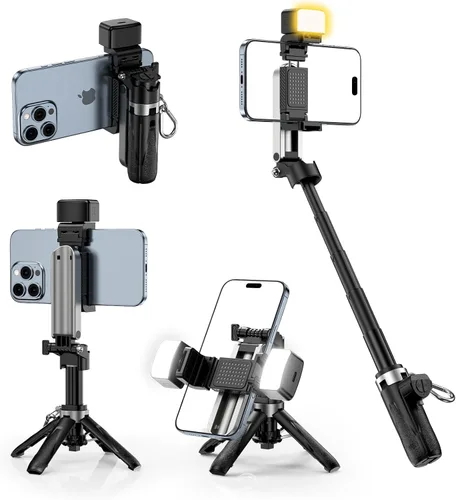 Vista 9 de CloudValley PocketFlex - Mini trípode con control de zoom, soporte de teléfono de bolsillo 3 en 1, para selfie, compatible con MagSafe, soporte