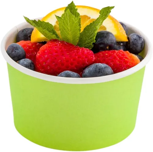 Vista 65 de Restaurantware Coppetta - Vasos de postre de 3 onzas, 50 tazas desechables para helado, tapas se venden por separado, cuencos de papel a cuadros