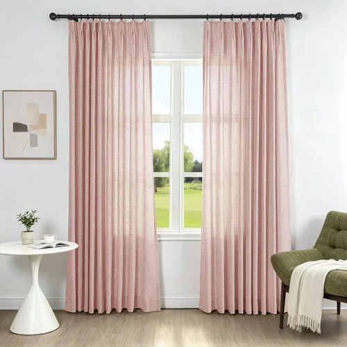 Vista 13 de Fcosie Cortinas plisadas filtrantes de luz para sala de estar, dormitorio, granja Kithcen, protección de privacidad, mezcla de lino, 2 paneles, 50