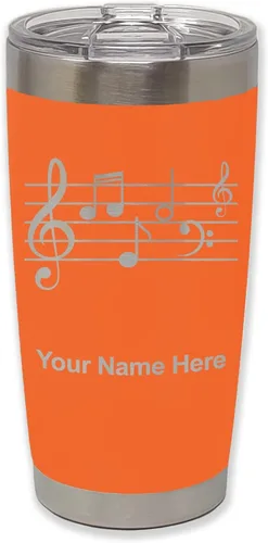 Vista 12 de LaserGram Vaso aislado al vacío de 20 onzas, personal de música, grabado personalizado incluido (negro)