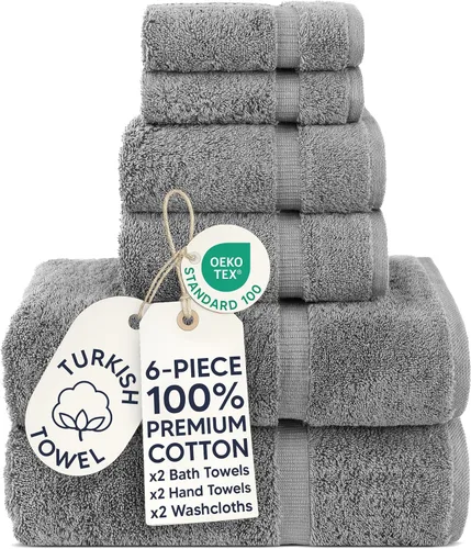 Vista 92 de Chakir Turkish Linens - Toallas turcas de 100% algodón, suaves y absorbentes (juego de 3 toallas personalizables, color aguamarina)