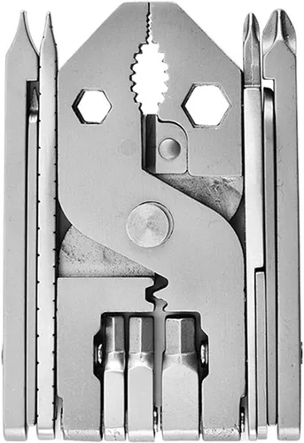 Vista 3 de Alicates multiherramienta de acero inoxidable, herramienta profesional 25 en 1 plegable multifunción con regla de abrebotellas