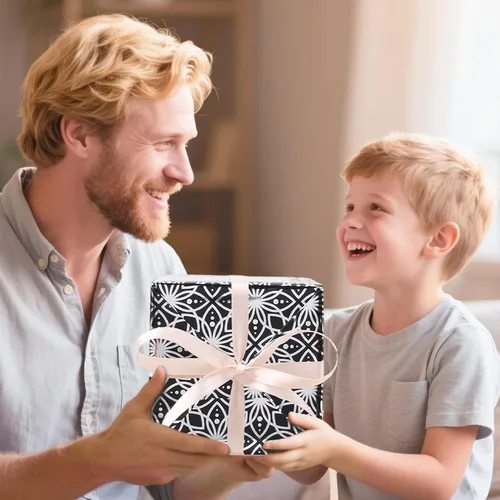 Vista 4 de LaRibbons - Papel de regalo reversible de aluminio - Diseño geométrico azul marino y plateado, 17 pulgadas x 33 pies. Envoltorio de regalo metálico