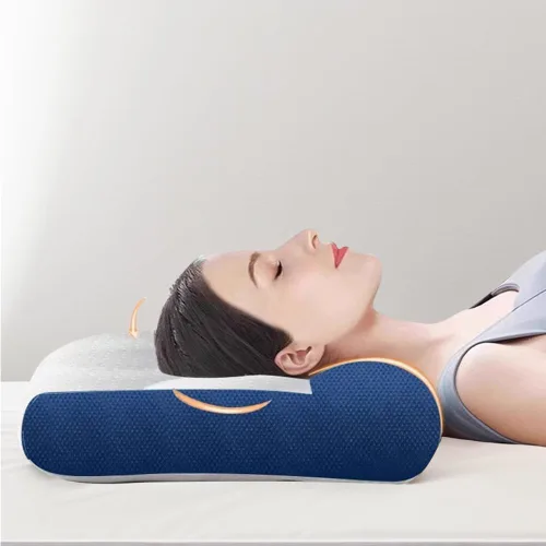 Vista 9 de Almohada cervical con diseño ergonómico (azul 15.7x23.6 in)