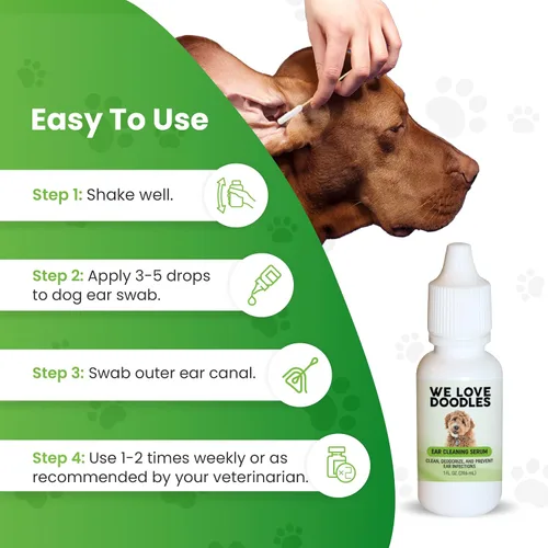 Vista 3 de Suero de oídos para perros, solución de limpieza de oídos para perros