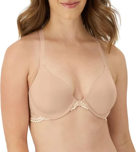 Vista 10 de Maidenform Women's Racerback Bra with Shaping & Support, One Fab Fit Underwire Bras for Women, Lightly Lined, Front Close Almendra/Perla