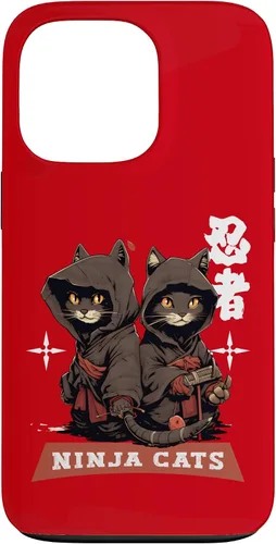 Vista 10 de iPhone 16 Kawaii Japanese Writing Samurai Ninja Cats Samurai Case