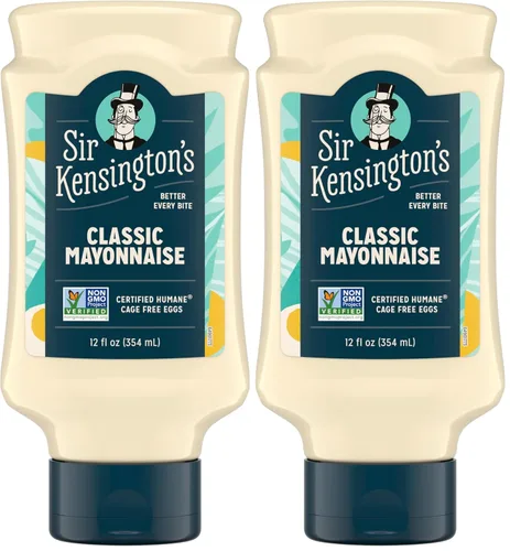 Vista 12 de Sir Kensington's Mayonesa Clásica Sin Gluten, Proyecto No-OGM Verificado, Huevos de Gallinas Criadas Humanamente Certificadas de Corral, Estable