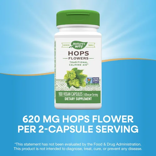 Vista 4 de Nature's Way Flores de lúpulo de hierbas prémium 620 mg por porción 100 Vcaps