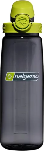 Vista 21 de Nalgene Sustain Tritan Botella de Agua On The Fly Sin BPA Fabricada con Material Derivado del 50% de Residuos Plásticos, 24 OZ, Azul con Aqua