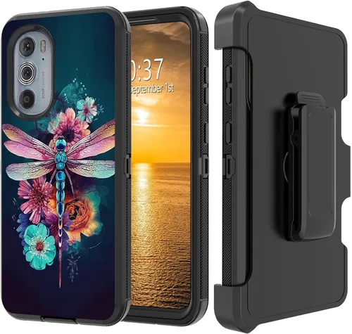 Vista 32 de Funda para Moto G Stylus 5G 2023 con funda de clip para cinturón y soporte, resistente de doble capa, resistente a prueba de golpes, para Motorola