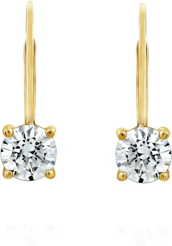 Vista 2 de Tienda Collection Platinum-Plated Sterling Silver Infinite Elements Zirconia Leverback Earrings