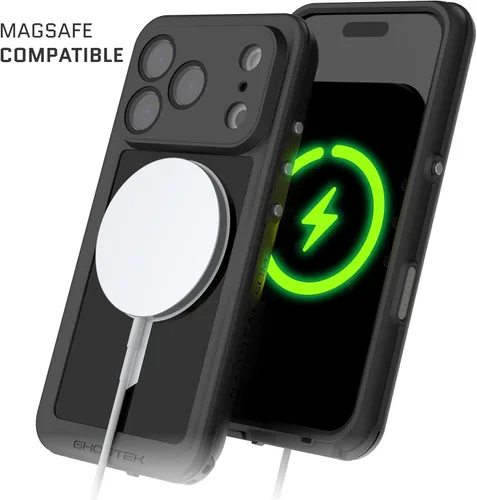 Vista 79 de Ghostek NAUTICAL funda delgada para iPhone 14 Plus a prueba de golpes impermeable con protector de pantalla y imán MagSafe con carga inalámbrica