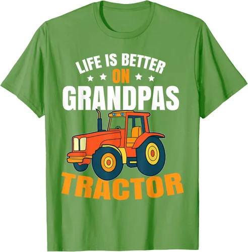 Vista 16 de Life Is Better On Grandpas Tractor Kids Farm Tractor Boy Camiseta, Negro