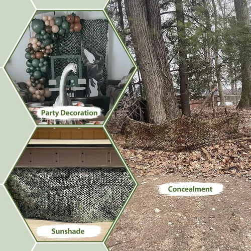 Vista 7 de Camo Netting Camouflage Netting with Mesh Backing Military Camo Nets Sunshade Fence Tarp Net Lightweight Great for Duck Hunting Blind Shooting