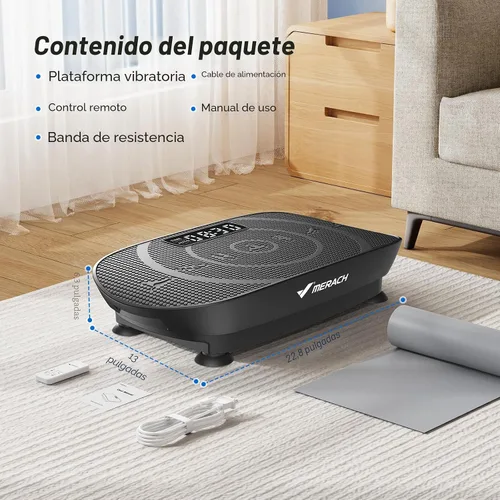 Vista 8 de MERACH Vibration Plate Exercise Machine, Whole Body Workout Equipment for Women, Bluetooth and Silicone Pedal, Vibration Plate with Auto Mode