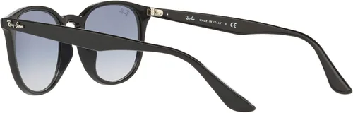 Vista 5 de Ray-Ban RB4259f - Gafas de sol redondas de corte bajo, Negro y azul claro degradado.
