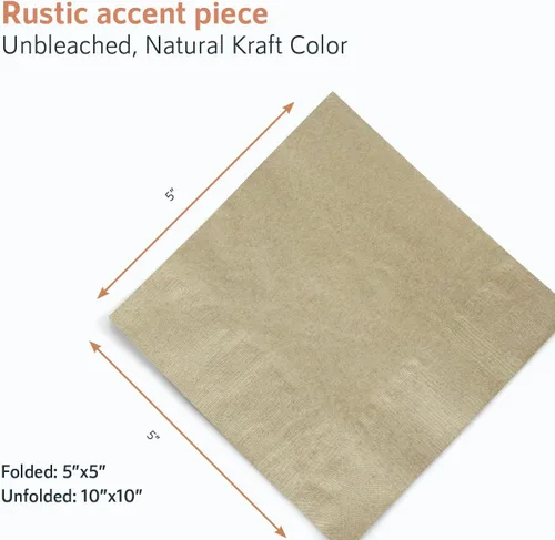 Vista 3 de 200 servilletas biodegradables recicladas amistosas amistosas de Eco 5x5in bebida compostable