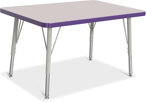 Vista 11 de Berries Mesa rectangular para actividades, altura E, Gris/Negro/Negro, 1