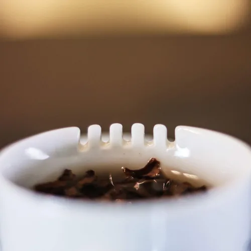 Vista 3 de Juego de té de porcelana blanca perfecto (4 piezas) Infusor de hojas sueltas y taza colador, taza de degustación de té Gongfu y cuchara de té