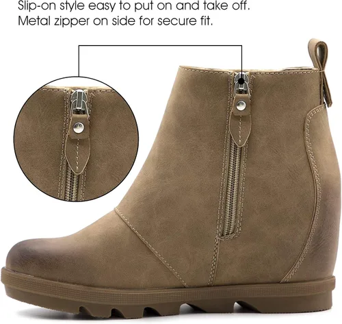 Vista 3 de Athlefit Botas de cuña cómodas para mujer