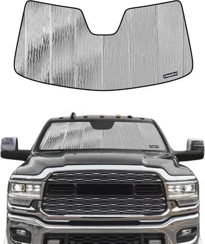 Vista 16 de Parasol para parabrisas Ram 2500/3500/4500/5500 2019-2025 con sensor de 5 pulgadas de ancho para ventana delantera, protección