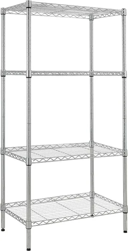 Vista 8 de BELANITAS Estantería de alambre de 3 niveles, estantes de almacenamiento de altura ajustable, estante de metal resistente, estante de alambre