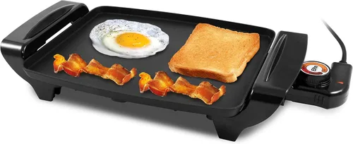 Vista 9 de Elite Gourmet Plancha eléctrica de 10 x 20 pulgadas, superficie antiadherente Ceralast™ de cerámica grande sin PFAS, asas de tacto frío, termostato