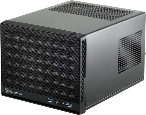 Vista 8 de SilverStone Technology Ultra Compact Mini-ITX - Carcasa para computadora con panel frontal de malla, color negro (SST-SG13B-USA)