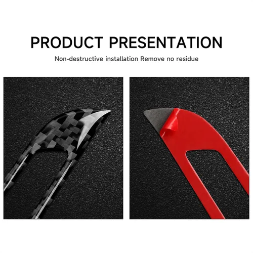 Vista 4 de 3 piezas de calcomanías de fibra de carbono para aire acondicionado de coche, cubierta de moldura adhesiva para BMW 3 4 Series F30 F31 F34 3GT F32