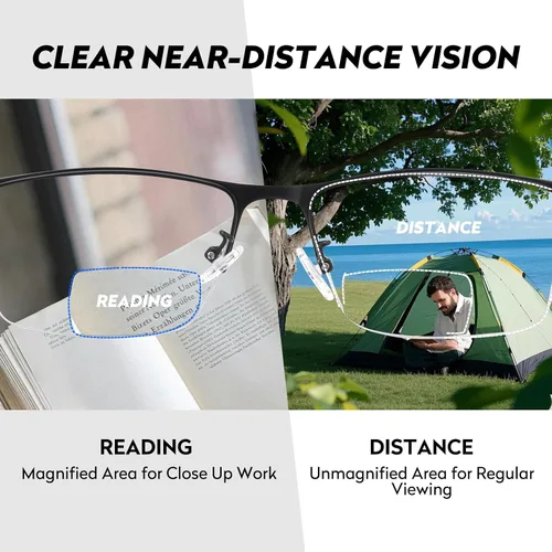 Vista 3 de SKYOAK Paquete de 2 lentes de sol de lectura prémium para hombres con protección UV400 al aire libre, TR90 lentes de lectura ligeros tintados