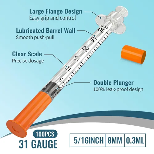Vista 4 de 0.01 fl oz 31G 5/16" (8 mm), paquete individual, 100