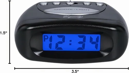Vista 7 de Equity by La Crosse Reloj despertador LCD Snooze, negro