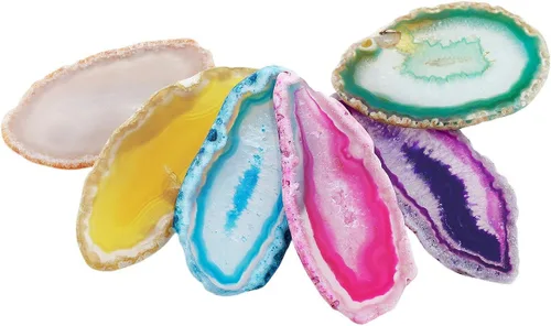Vista 4 de Rockcloud Juego de 10 piezas de piedras de geoda de cristal curativo, juego de 2 rodajas de ágata de mariposa, adorno decorativo de mariposa