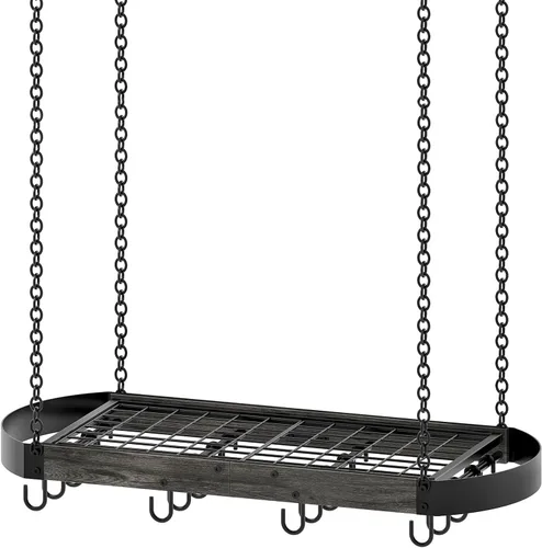 Vista 8 de CHOEZON Estante para ollas colgante de 31.7 pulgadas, estante para ollas que ahorra espacio para la cocina, estante para ollas y sartenes colgante