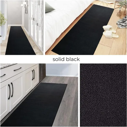 Vista 2 de Alfombra de pasillo extralarga de longitud personalizada antideslizante con pelo bajo absorbente, resistente a las manchas