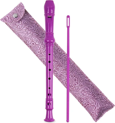 Vista 32 de Flauta para principiantes, niños y adultos, 8 agujeros, soprano, flauta de música con varilla de limpieza y funda de cuero para estudiantes