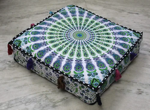 Vista 35 de ICC - Funda de cojín cuadrada grande de algodón con diseño de mandala, funda de almohada hippie, funda de almohada para el suelo con cremallera